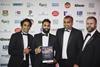 L-r: store owners Vrinder, Baljeet and Mandeep Singh with PayPoint marketing director Steve O'Neill