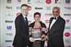 L-r: ACS chief executive James Lowman, store manager Anita Nye and owner Raju Patel