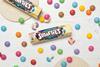 Coloured smarties filled with white chocolate