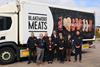 Blakemore Meats rebrand starts with new lorry livery, and new branded uniforms for customer support staff and drivers. Andrew Wensley is centre of picture
