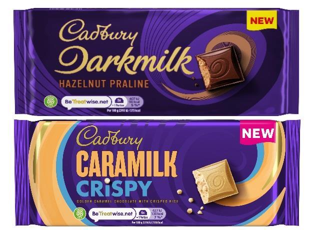 Cadbury Launches Caramilk Crispy & Darkmilk Hazelnut Praline Bars