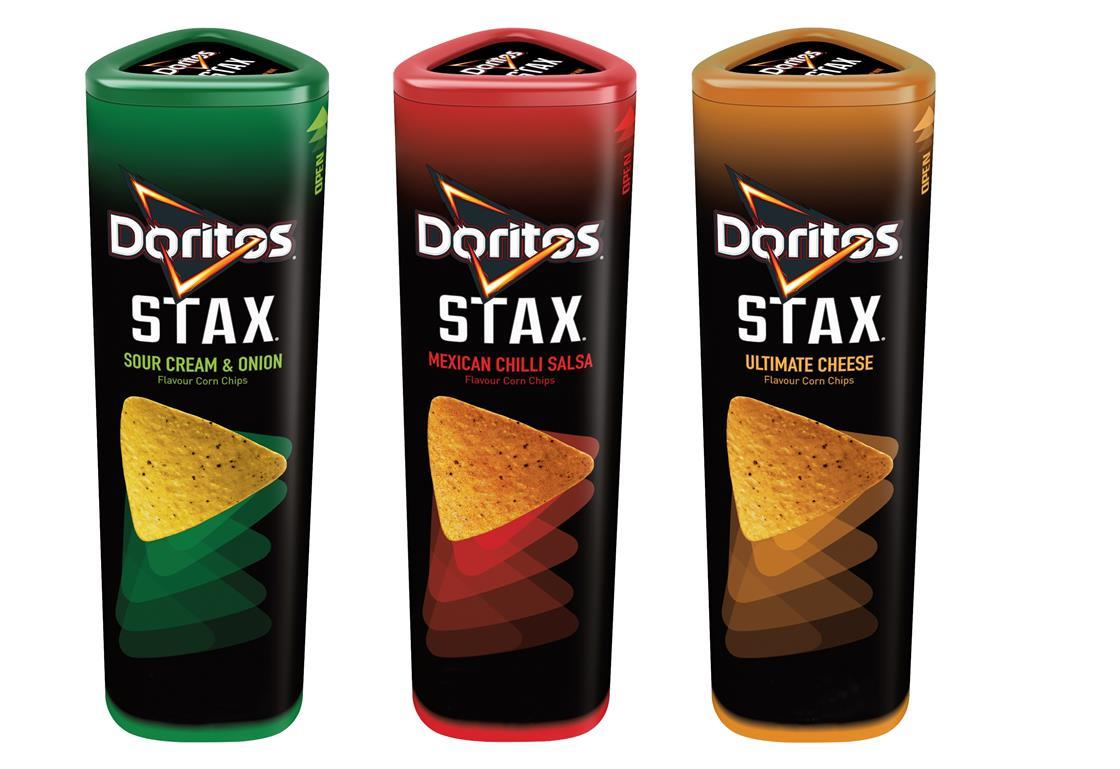Doritos brand extended with cardboard canister Stax format Product