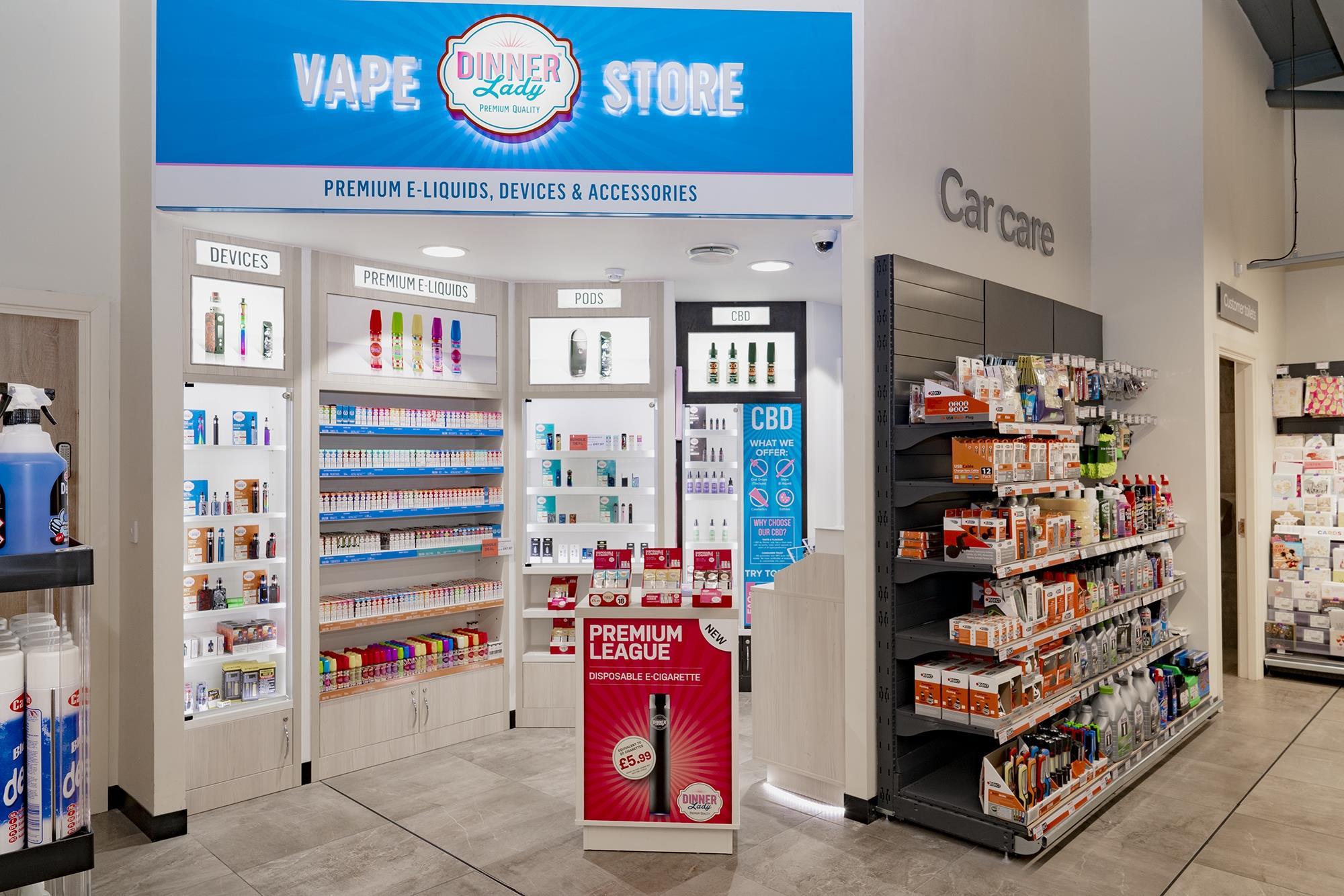 Vape Dinner Lady opens vaping concession in service stations Product