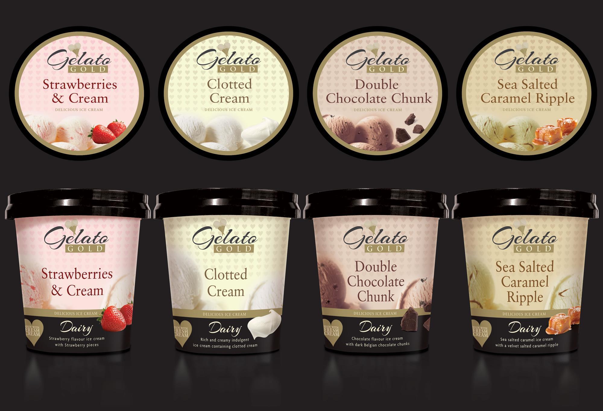 Gelato Gold ice cream tubs join retail sector Product News