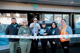 Sarah Newens and Juliet Mulholland of Co-op's National Members Council join member activator Jack Williams, Store Manager Johm Barker and colleagues at the re-launch