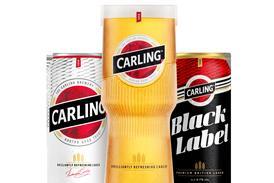 Carling new VBI - pint glass and can (+ Carling Black Label)
