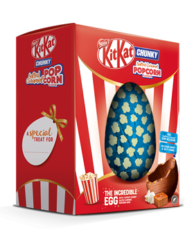 KitKat Chunky Salted Caramel Popcorn Incredible Egg 516g Side Facing