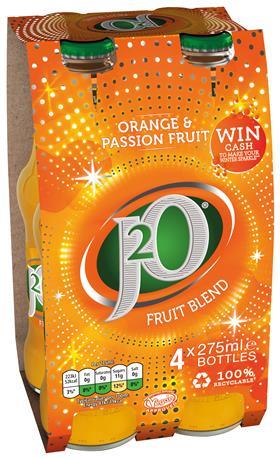 J2O Winter Sparkle Orange & Passionfruit 275ml x4 3D