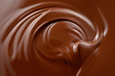 Swirl of melted chocolate