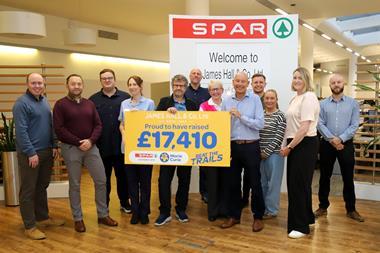 SPAR James Hall x Marie Curie Cheque