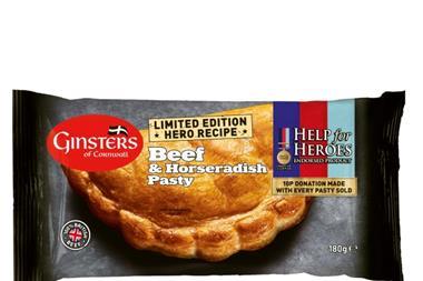 Ginsters new 'Help for Heroes' British roast beef and horseradish pasty