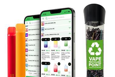 Vape Supplier app w recycling bin