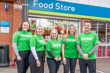 Colleagues outside food store