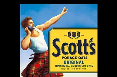 Scott's Oats Original featuring illustration of Scotsman wearing a kilt.