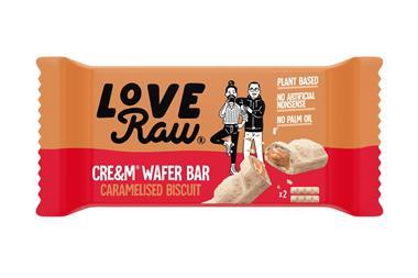 LoveRaw Cre&m wafer bar caramelised biscuit