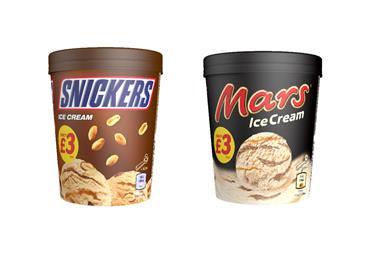 Mars and Snickers PMP Ice Cream Tubs