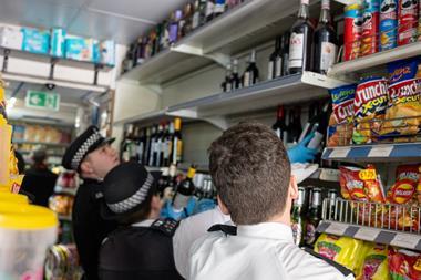 Officers searching one of the shops