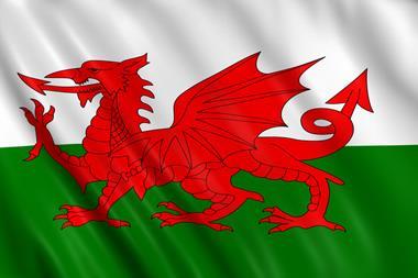 Welsh flag with red dragon rippling