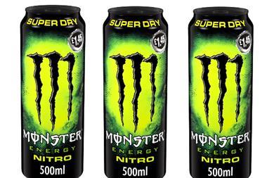 3 cans of Monster Nitro 500ml PMP energy drink with nitrous oxide