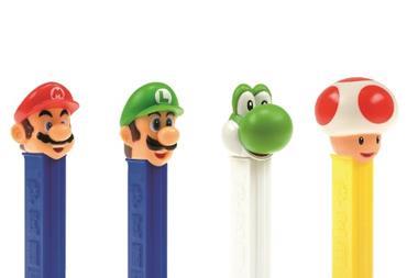 Nintendo Pez dispensers featuring Super Mario, Luigi, Yoshi and Toad.