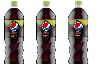3 Pepsi MAX Lime flavoured cola bottles with green lids