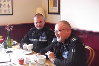 Police at in-store cafe