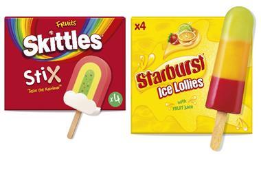 Skittles Stix and Starburst Ice Lollies