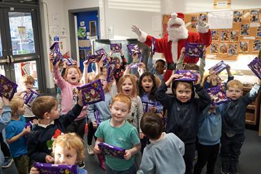 Todholm Nursery kids with their selection boxes