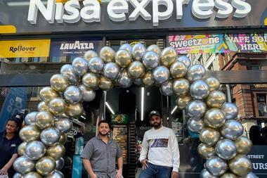 Sam and Abdul outside Nisa Express