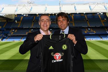 Chelsea boss Antonio Conte meets Carabao CEO Peter Gutierrez