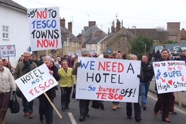 Tesco protests in Sherborne