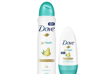 Dove Go Fresh Pear and Aloe Vera is available in both aerosol and roll-on format