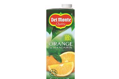 New Del Monte orange and mandarin juice has a recommended retail price of £1.40.