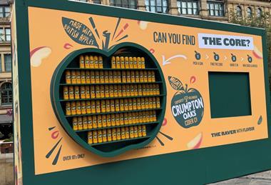 Crumpton Oaks eye catching, interactive billboard invited Brits to grab a can from the wall to win a range of prizes