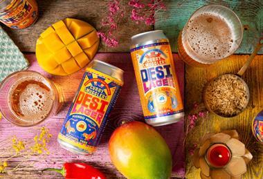 desi lager with mangoes