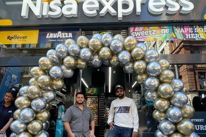 Sam and Abdul outside Nisa Express