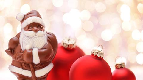 Chocolate Santa and baubles