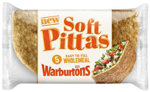 Warburtons Soft Pittas Wholemeal cropped