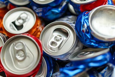 Colourful crushed cans