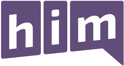 HIM logo purple white
