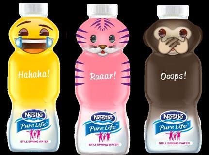 Nestle waters Emoji bottles 