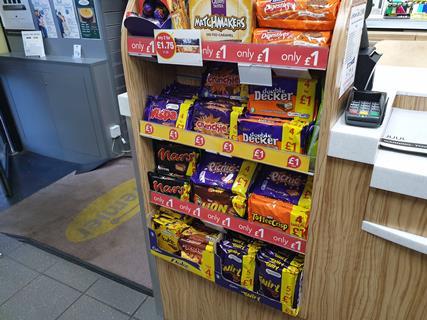 £1 PMP multipack chocolate bars on display in store