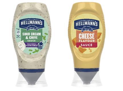 Hellmann's cheese and cheese & chive sauces