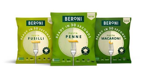 Beroni fresh frozen pasta cooked in boiling water in 30 seconds