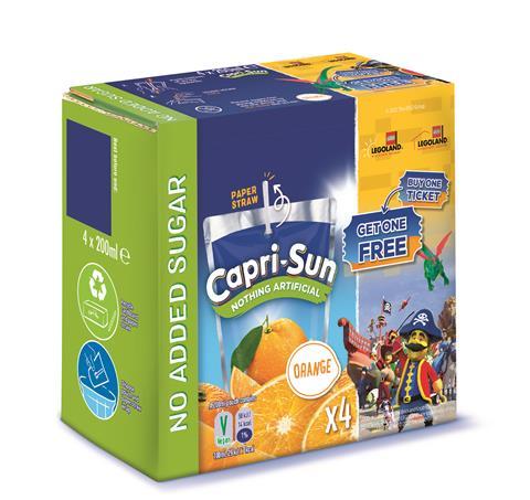 Capri-Sun take home pack with Legoland tickets on-pack promotion