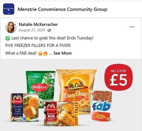 Menstrie Convenience Community Group meal deal
