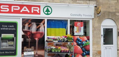 Spar Connolly Pewsey_Ukranian flag