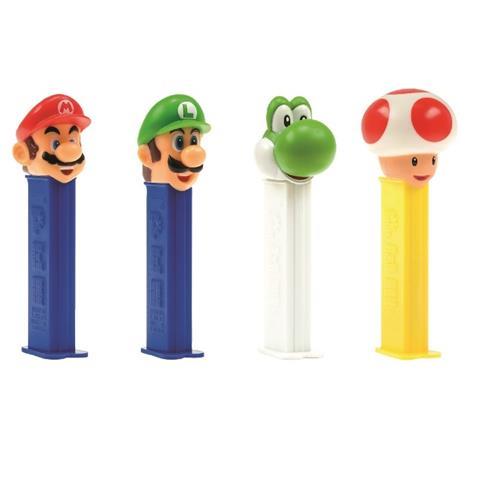 Nintendo Pez dispensers featuring Super Mario, Luigi, Yoshi and Toad.