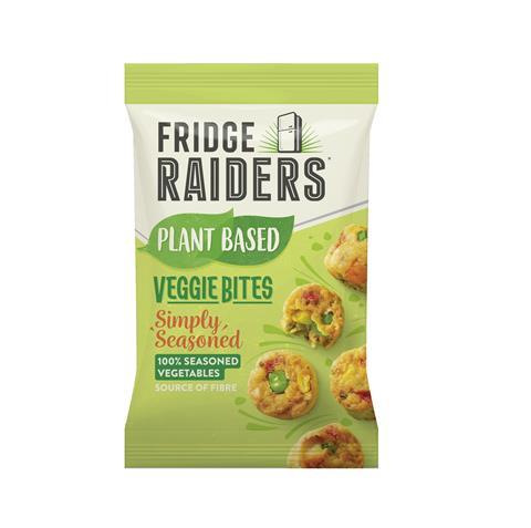 A pack of Simply Seasoned plant based Fridge Raiders snacks