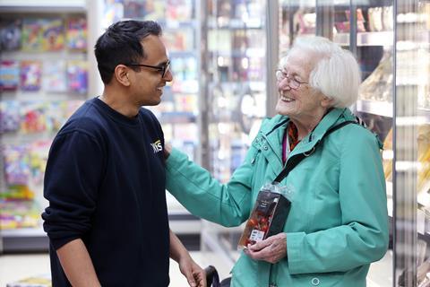 Amit Puntambekar with elderly customer
